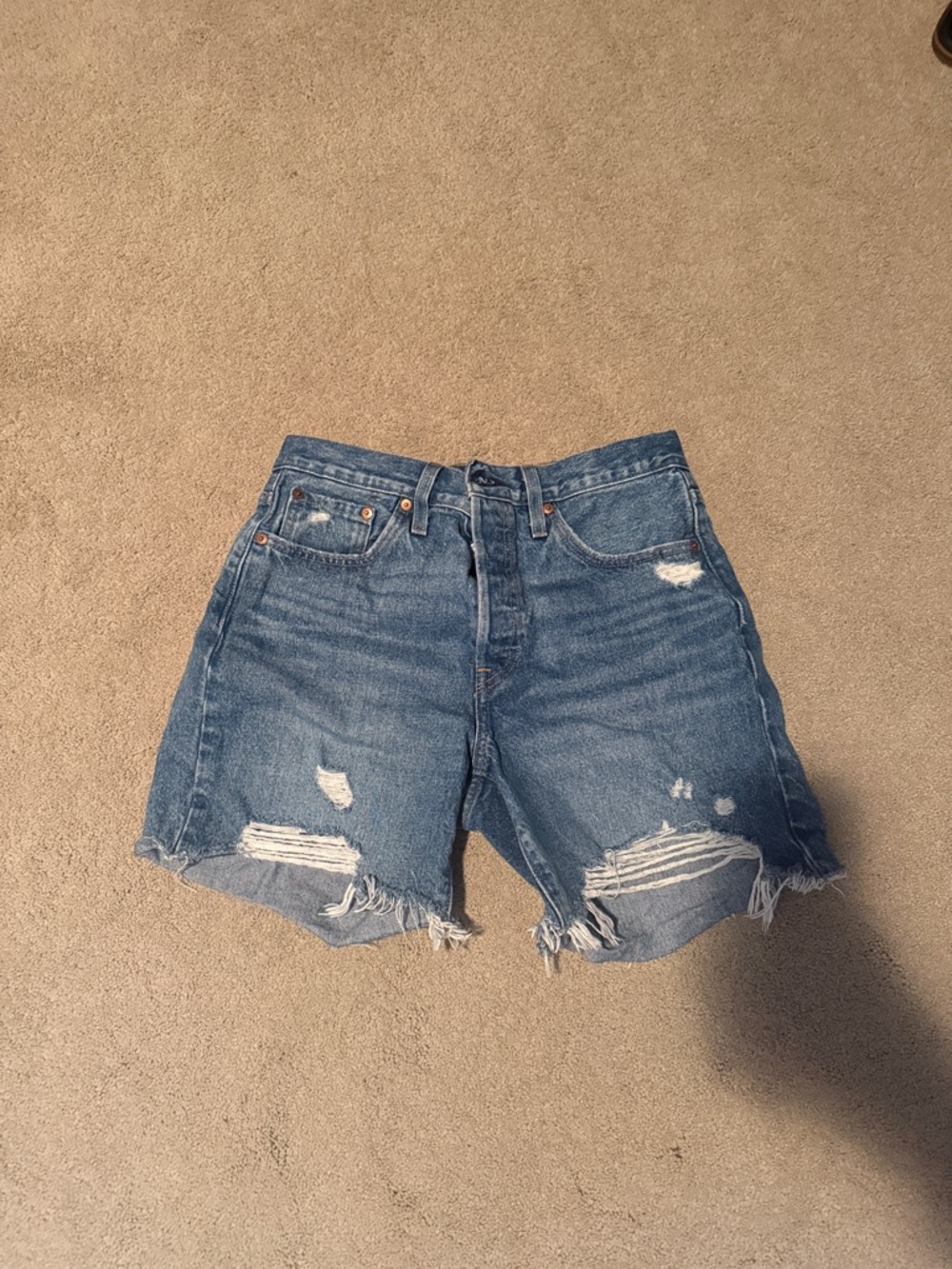 Levi's Blue Denim Jeans with Tan Leather Patch